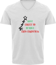Load image into Gallery viewer, Most Likely To Rumble This Christmas V-Neck T-Shirtchristmas