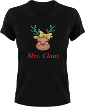 Load image into Gallery viewer, Mrs. Claus Christmas Reindeer T-Shirtanimal, animals, christmas, Ladies, Mens, Merry Christmas, reindeer, Unisex