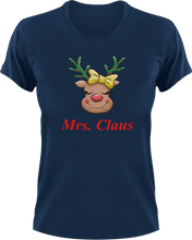 Load image into Gallery viewer, Mrs. Claus Christmas Reindeer T-Shirtanimal, animals, christmas, Ladies, Mens, Merry Christmas, reindeer, Unisex