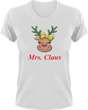 Load image into Gallery viewer, Mrs. Claus Christmas Reindeer T-Shirtanimal, animals, christmas, Ladies, Mens, Merry Christmas, reindeer, Unisex