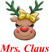Load image into Gallery viewer, Mrs. Claus Christmas Reindeer T-Shirtanimal, animals, christmas, Ladies, Mens, Merry Christmas, reindeer, Unisex