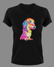 Load image into Gallery viewer, Multicolor Dachshund T-Shirtanimals, dog, Ladies, Mens, pets, Unisex