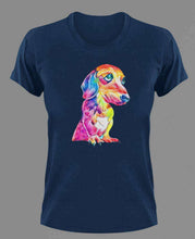 Load image into Gallery viewer, Multicolor Dachshund T-Shirtanimals, dog, Ladies, Mens, pets, Unisex