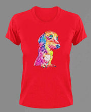 Load image into Gallery viewer, Multicolor Dachshund T-Shirtanimals, dog, Ladies, Mens, pets, Unisex