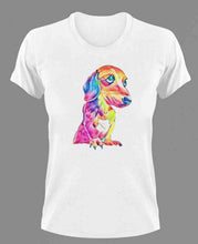 Load image into Gallery viewer, Multicolor Dachshund T-Shirtanimals, dog, Ladies, Mens, pets, Unisex