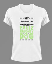 Load image into Gallery viewer, My Chocolate Lab Says T-Shirtanimals, dog, Ladies, Mens, Unisex
