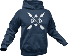 Load image into Gallery viewer, Norse Arrow dad printed on a navy T-Shirt