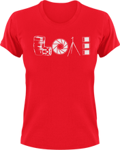 Load image into Gallery viewer, Photography Love T-Shirtcamera, Ladies, love, Mens, photographer, photography, Unisex