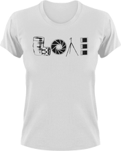 Load image into Gallery viewer, Photography Love T-Shirtcamera, Ladies, love, Mens, photographer, photography, Unisex