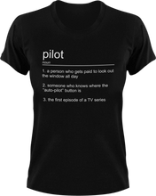Load image into Gallery viewer, Pilot T-Shirtairplane, job, Ladies, Mens, noun, pilot, Unisex