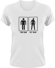 Load image into Gallery viewer, My Man Your Man Police Officer T-Shirtcouple, couples, Ladies, Mens, police, Police Dog, police mom, Police Officer, Unisex