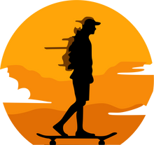 Load image into Gallery viewer, Skateboarder Against Sunset Tshirt