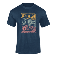 Load image into Gallery viewer, Skates Sticks And Wicked Hat Tricks T-ShirtLadies, Mens, Unisex, Wolves Ice Hockey