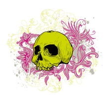 Load image into Gallery viewer, Skull in leaves T-ShirtLadies, leaves, Mens, skulls, Unisex