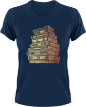 Load image into Gallery viewer, Stack of books T-Shirtbig books, books, Ladies, Mens, reading, Unisex, vintage