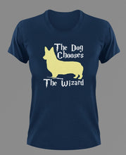Load image into Gallery viewer, The Dog Chooses The Wizard T-Shirtdog, dogs, Ladies, Mens, Unisex, wizard