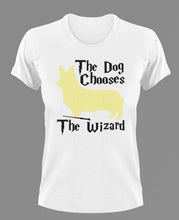 Load image into Gallery viewer, The Dog Chooses The Wizard T-Shirtdog, dogs, Ladies, Mens, Unisex, wizard