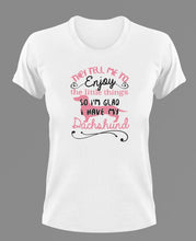 Load image into Gallery viewer, They tell me to enjoy the little things Dachshund T-Shirtanimals, dog, Ladies, Mens, pets, Unisex