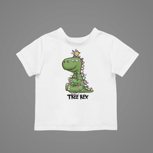 Load image into Gallery viewer, Tree Rex Kids T-Shirtanimal, animals, boy, christmas, Dinosaur, girl, kids, Merry Christmas, neice, nephew, rex, T-Rex