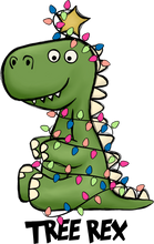 Load image into Gallery viewer, Tree Rex Kids T-Shirtanimal, animals, boy, christmas, Dinosaur, girl, kids, Merry Christmas, neice, nephew, rex, T-Rex