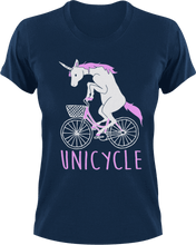 Load image into Gallery viewer, Unicycle T-Shirtbicycle, fantasy, Ladies, Mens, unicorn, Unicorns, Unisex