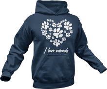 Load image into Gallery viewer, I love animals Hoodie