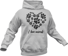Load image into Gallery viewer, I love animals Hoodie