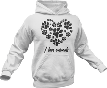 Load image into Gallery viewer, I love animals Hoodie