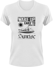 Load image into Gallery viewer, Wake Up Early To Catch The Sunrise T-ShirtAdventure, boat, explore, Ladies, Mens, sunrise, Unisex