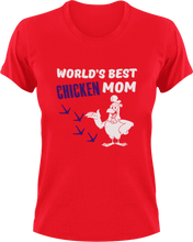 Load image into Gallery viewer, Worlds best chicken mom T-Shirtanimals, chickens, farm, farmer, farming, Ladies, Mens, mom, Unisex