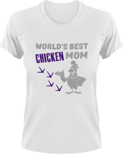 Load image into Gallery viewer, Worlds best chicken mom T-Shirtanimals, chickens, farm, farmer, farming, Ladies, Mens, mom, Unisex