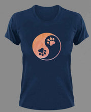 Load image into Gallery viewer, Ying-Yang Paw Prints T-Shirtanimals, cat, dog, Ladies, Mens, pets, Unisex
