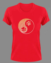 Load image into Gallery viewer, Ying-Yang Paw Prints T-Shirtanimals, cat, dog, Ladies, Mens, pets, Unisex