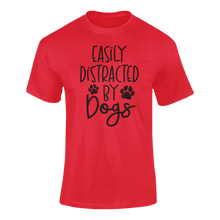 Load image into Gallery viewer, Easily Distracted by Dogs T-shirtbrother, bulldog, dog, dogs, family, girl, Ladies, Mens, Police Dog, sister, Unisex