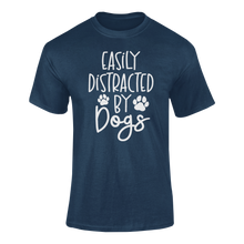 Load image into Gallery viewer, Easily Distracted by Dogs T-shirtbrother, bulldog, dog, dogs, family, girl, Ladies, Mens, Police Dog, sister, Unisex