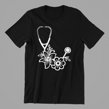 Load image into Gallery viewer, Stethoscope Flowers Tshirt