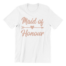 Load image into Gallery viewer, Maid of Honour Tshirt - Bachelorette Party T-shirtaunt, bachelorette, bachelorette party, bride, family, girl, Ladies, neice, sister, Unisex, wedding