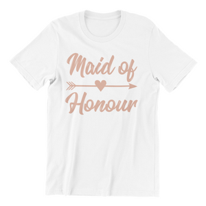 Maid of Honour Tshirt - Bachelorette Party T-shirtaunt, bachelorette, bachelorette party, bride, family, girl, Ladies, neice, sister, Unisex, wedding