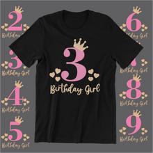 Load image into Gallery viewer, Birthday Girl Tshirt in Black