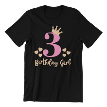 Load image into Gallery viewer, Birthday Girl Tshirt in Black