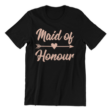 Load image into Gallery viewer, Maid of Honour Tshirt - Bachelorette Party T-shirtaunt, bachelorette, bachelorette party, bride, family, girl, Ladies, neice, sister, Unisex, wedding
