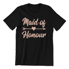 Load image into Gallery viewer, Maid of Honour Tshirt - Bachelorette Party T-shirtaunt, bachelorette, bachelorette party, bride, family, girl, Ladies, neice, sister, Unisex, wedding