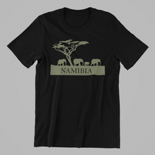 Load image into Gallery viewer, Namibia T-shirt printed in Oliveafrica, animals, dad, elephants, horse, Ladies, Mens, namibia, pets, tree, Unisex