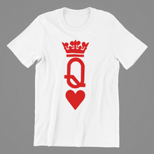 Load image into Gallery viewer, Queen of Hearts T-shirtaunt, birthday, family, funny, girl, hearts, Ladies, mom, neice, queen, sister, Unisex, valentine