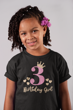 Load image into Gallery viewer, Birthday Girl Tshirt in Black