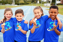 Load image into Gallery viewer, Kids Blue Shirt Rocket Birthday