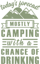 Load image into Gallery viewer, todays forecast mostly camping with a chance of drinking Tshirt