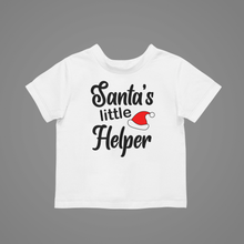 Load image into Gallery viewer, Santa's little helper Christmas T-shirtboy, christmas, girl, kids, neice, nephew