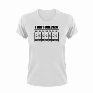 7 Day Forecast 100% Gains Fitness T-Shirtfunny, gym, gymnast, gymnastics, Ladies, Mens, Unisex