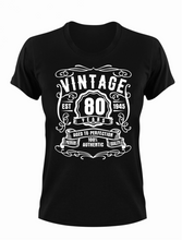 Load image into Gallery viewer, 80 Year Old Birthday T-shirt Est Born in 1945 Vintage Aged to Perfection
